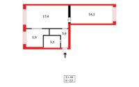 Продажа 2-комнатной квартиры, 44 м² в Караганде - фото 11
