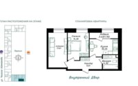 Продажа 2-комнатной квартиры, 57.27 м² в Астане