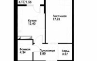 Продажа 1-комнатной квартиры, 47.2 м² в Алматы - фото 2