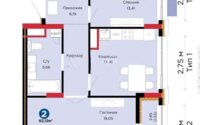 Продажа 2-комнатной квартиры, 63 м² в Астане