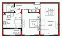 Продажа 2-комнатной квартиры, 63 м² в Астане