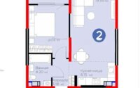 Продажа 2-комнатной квартиры, 46.95 м² в Алматы