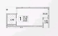 Продажа 1-комнатной квартиры, 31.63 м² в Астане - фото 2