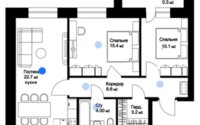 Продажа 2-комнатной квартиры, 65.2 м² в Астане