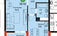 Продажа 1-комнатной квартиры, 40 м² в Астане