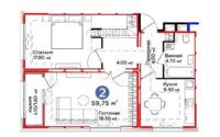 Продажа 2-комнатной квартиры, 59.75 м² в Астане - фото 4
