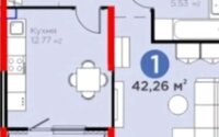 Продажа 1-комнатной квартиры, 42.2 м² в Алматы