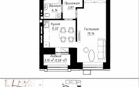 Продажа 1-комнатной квартиры, 38.88 м² в Астане - фото 2