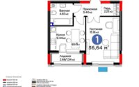Продажа 1-комнатной квартиры, 36.64 м² в Астане