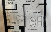 Продажа 1-комнатной квартиры, 36.65 м² в Астане