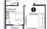 Продажа 1-комнатной квартиры, 39.4 м² в Астане