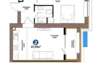 Продажа 2-комнатной квартиры, 48 м² в Астане