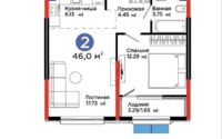 Продажа 2-комнатной квартиры, 46 м² в Алматы