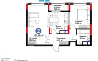 Продажа 2-комнатной квартиры, 61.18 м² в Астане - фото 5
