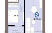 Продажа 2-комнатной квартиры, 41.9 м² в Астане