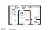 Продажа 2-комнатной квартиры, 53.16 м² в Астане