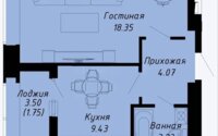 Продажа 1-комнатной квартиры, 36.83 м² в Астане