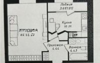 Продажа 1-комнатной квартиры, 45.35 м² в Астане
