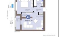 Продажа 2-комнатной квартиры, 47.64 м² в Астане