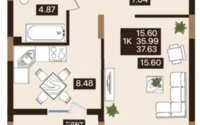 Продажа 1-комнатной квартиры, 37.63 м² в Астане - фото 3