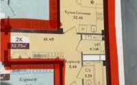 Продажа 2-комнатной квартиры, 52.75 м² в Алматы
