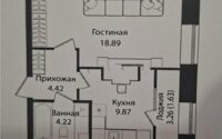 Продажа 1-комнатной квартиры, 39 м² в Астане