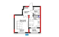 Продажа 1-комнатной квартиры, 42.5 м² в Астане