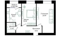 Продажа 2-комнатной квартиры, 63.47 м² в Астане