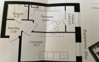 Продажа 1-комнатной квартиры, 42.88 м² в Астане