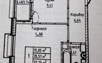 Продажа 1-комнатной квартиры, 37.25 м² в Астане