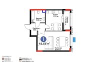 Продажа 1-комнатной квартиры, 45.58 м² в Астане