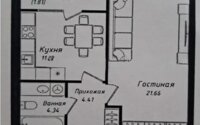 Продажа 1-комнатной квартиры, 43.34 м² в Астане