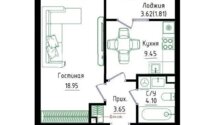 Продажа 1-комнатной квартиры, 38 м² в Астане