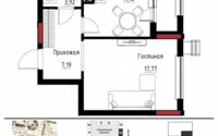 Продажа 1-комнатной квартиры, 41.63 м² в Астане