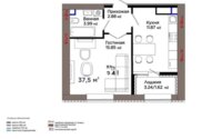 Продажа 1-комнатной квартиры, 37.5 м² в Астане