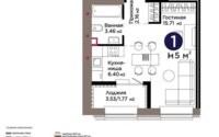 Продажа 1-комнатной квартиры, 29.5 м² в Астане