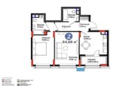 Продажа 2-комнатной квартиры, 64.66 м² в Астане
