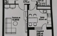 Продажа 1-комнатной квартиры, 41 м² в Астане