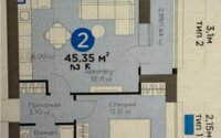 Продажа 2-комнатной квартиры, 45.35 м² в Астане - фото 2