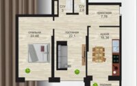 Продажа 2-комнатной квартиры, 76.25 м² в Астане