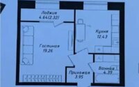 Продажа 1-комнатной квартиры, 42.36 м² в Астане