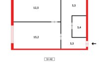 Продажа 2-комнатной квартиры, 42 м² в Темиртау