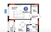 Продажа 1-комнатной квартиры, 39 м² в Астане