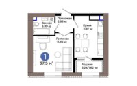 Продажа 1-комнатной квартиры, 37.5 м² в Астане
