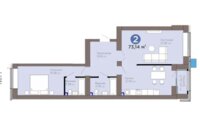 Продажа 2-комнатной квартиры, 73 м² в Астане