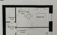 Продажа 2-комнатной квартиры, 57.71 м² в Астане