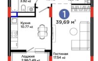 Продажа 1-комнатной квартиры, 39.69 м² в Астане - фото 4
