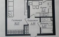 Продажа 1-комнатной квартиры, 38.6 м² в Астане