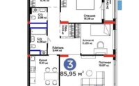 Продажа 3-комнатной квартиры, 85.95 м² в Астане