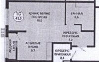 Продажа 1-комнатной квартиры, 42.3 м² в Астане